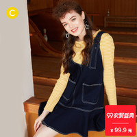 Cache Cache 7330003748 女士牛仔背带连衣裙(两件套)