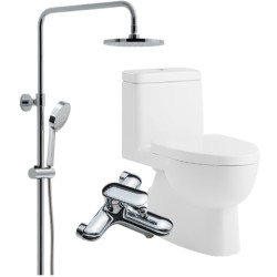 KOHLER 科勒 K-19111T/19112T 瑞雅五级旋风连体座便器+K76536花洒套装