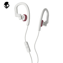 骷髅头Chops Flex 耳挂式运动有线耳机 防水设计 语音平头耳塞 通用华为IOS苹果小米手机 白色