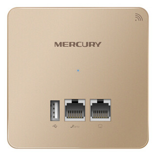 水星（MERCURY）MIAP303P金色版 300M无线86型面板式AP 企业级酒店别墅wifi接入点 POE供电 AC管理