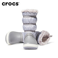 crocs 卡骆驰 205314 女士保暖休闲中筒靴 (烟灰、35)