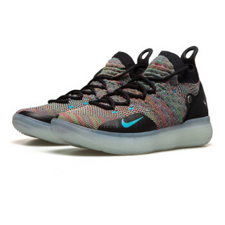  耐克 NIKE ZOOM KD 11 EP 男子实战篮球鞋男鞋 运动球鞋男鞋 AO2605 001 黑/氯蓝 43 (multicolor、43)