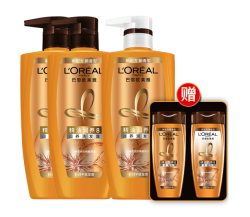 欧莱雅（LOREAL）精油润养滋养洗护套装（洗发水500ml*2+护发素500ml*1）（旅行装赠品随机发货） *2件