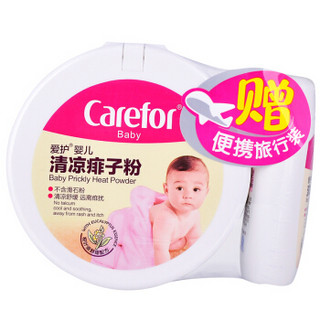 Carefor 爱护 婴儿清凉痱子粉 140g 送60ml洗发沐浴 *7件