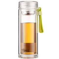WAYA 华亚 HL53-300 双层玻璃杯 绿色 300ml