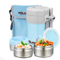 TAFUCO 泰福高 T-0701 三层不锈钢饭盒 蓝色1.5L