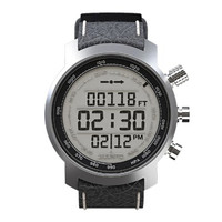 颂拓(SUUNTO)手表 高端商务户外运动登山手表元素山雄真皮黑色男表SS014523000
