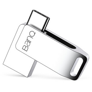 banq 64GB Type-C3.1 USB3.0 U盘 C60高速畅销版 亮银色 OTG手机电脑两用车载优盘 全金属360度旋转迷你优盘