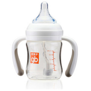 gb 好孩子 母乳实感宽口径玻璃奶瓶 (120ml、粉白)