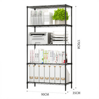 溢彩年华 YCI2007 置物架 (黑色、5层、碳钢、90*35*170cm)
