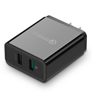 绿联 QC3.0充电器 手机双USB多口华为mate20/P10两口快充插头 适用ipad平板小米8荣耀9三星S8+苹果安卓 30599