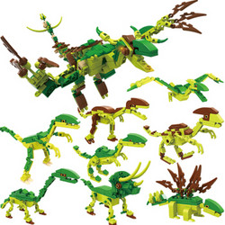 积高（COGO）儿童益智玩具 侏罗纪公园恐龙积木八合一（3变1共25款造型） 471块 13008 *2件