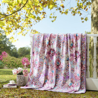 乐蜗家纺LOVO HOME 罗莱生活 法兰绒毛毯 紫韵柔情 150*200cm