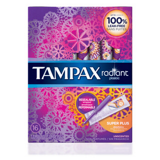 TAMPAX 丹碧丝 幻彩系列 易推导管棉条 超大流量型 16支