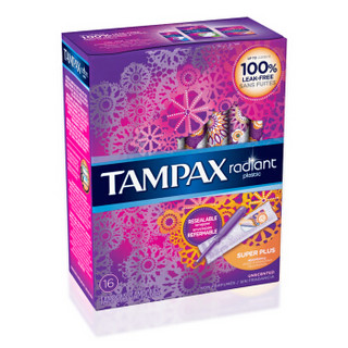 TAMPAX 丹碧丝 幻彩系列 易推导管棉条 超大流量型 16支