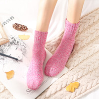 猫人5双装女士袜子女防寒保暖兔羊毛袜子女时尚迷迭休闲运动中筒女袜
