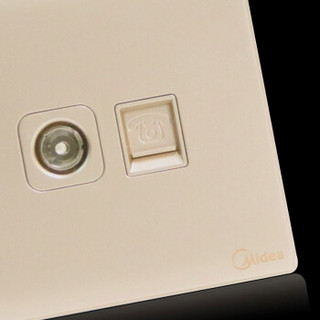 Midea 美的 E06S 插座电源面板86型+电话TV套餐 无边框香槟金