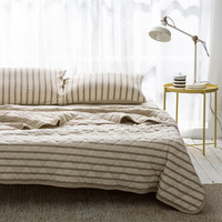 DAPU 大朴 纯棉针织条纹夏凉被 咖色条纹 200*230cm