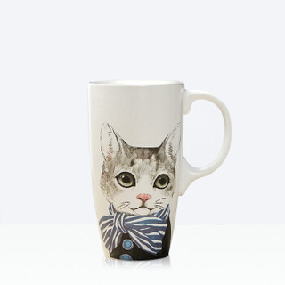 EDO 依帝欧 TH7057 文艺猫陶瓷马克杯 400ml