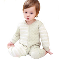 Elepbaby 象宝宝 新生儿宝宝开闭档哈衣爬服 (绿色、80码)