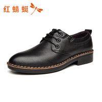 RED DRAGONFLY 红蜻蜓 WTA73231/32 男士系带休闲皮鞋 黑色 42