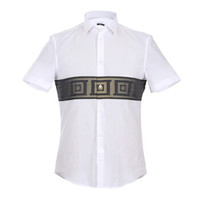 VERSACE COLLECTION 范思哲 男士白色棉质短袖衬衫 V300243 VT01301 V5058 41码