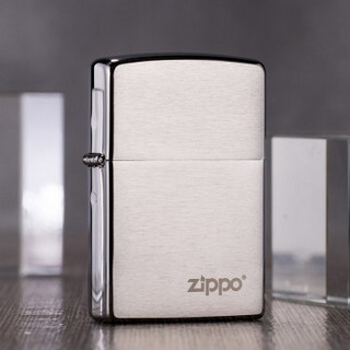 ZIPPO 之宝 打火机 拉丝镀铬商标200 镭射 200ZL-A-000018