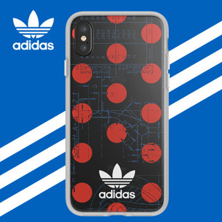adidas（阿迪达斯）iPhoneX时尚波点手机壳 苹果10硅胶全包软壳 流行潮款TPU防摔防滑保护套 透明波点
