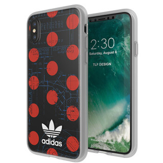 adidas（阿迪达斯）iPhoneX时尚波点手机壳 苹果10硅胶全包软壳 流行潮款TPU防摔防滑保护套 透明波点