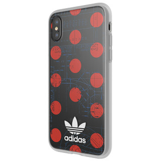 adidas（阿迪达斯）iPhoneX时尚波点手机壳 苹果10硅胶全包软壳 流行潮款TPU防摔防滑保护套 透明波点