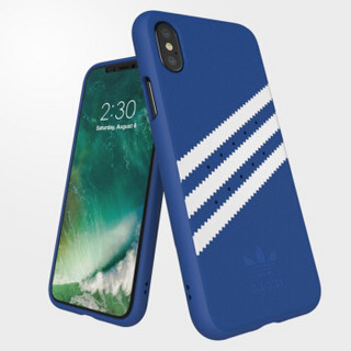 adidas（阿迪达斯）新品iphone X 三叶草仿鹿皮防摔全包耐摔手机保护套保护壳适用于苹果iPhone10 皇家蓝