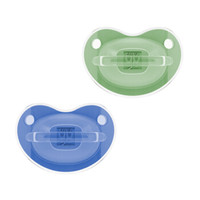 gb 好孩子 蜜糖水晶系列 F80106 婴儿硅胶安抚奶嘴 (一段+二段、2只装、军绿色+啡红色)