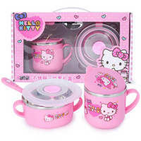 Hello Kitty 凯蒂猫 儿童款 不锈钢餐具 三件套装