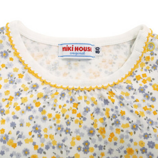 MIKIHOUSE MIKIHOUSE 全棉平纹针织印花长袖T恤 (灰色、100cm)