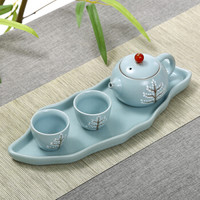 金镶玉 功夫茶具套装 汝窑行舟