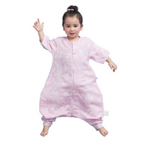 misslele 米乐鱼 婴儿纱布睡袋 (长颈鹿紫、70码)