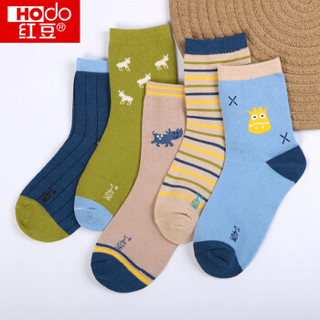 Hodo 红豆 H8W707 儿童袜子5双盒装 (组合一13-14)