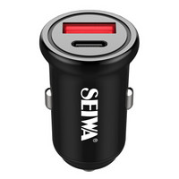 SEIWA(清和)D333 车载充电器 车充点烟器 PD+QC3.0协议快充 苹果安卓通用Type-C接口 迷你金属外观