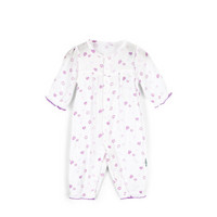 PurCotton 全棉时代 婴幼儿纱布哈衣 (粉棉朵、 66/44 建议3-6个月、1条装)
