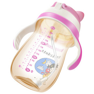 BABISIL 贝儿欣 能量杯系列 BS5366-CI 宝宝PPSU 两用训练吸管杯 (粉色、360ml)
