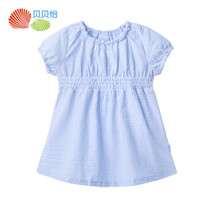 Bornbay 贝贝怡  162Q051 女童条纹连衣裙 (蓝色、90cm)