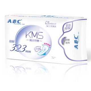 ABC KMS棉柔系列 0.1cm轻透薄夜用卫生巾 323mm 3片