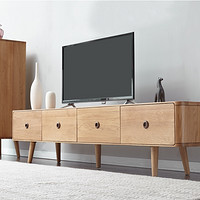 双11预售：维莎 W7035 日式全实木橡木电视柜
