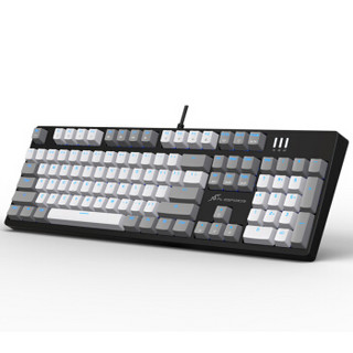 腹灵 MKA104S 机械键盘 (国产茶轴、灰白色、RGB)
