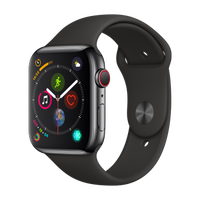 Apple 苹果 Watch系列 Watch Series 4 GPS+蜂窝款 智能手表 44mm 黑色 硅胶表带 16GB（ECG、GPS、北斗、扬声器、温度计）