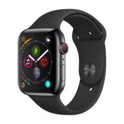 Apple 苹果 Apple Watch Series 4苹果智能手表（GPS+蜂窝、44mm、黑色运动型表带）