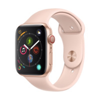 Apple 苹果 Watch系列 Watch Series 4 GPS+蜂窝款 智能手表 44mm 金色 粉砂色硅胶表带 16GB（ECG、GPS、北斗、扬声器、温度计）