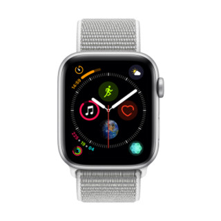 Apple 苹果 Watch系列 Watch Series 4 GPS+蜂窝款 智能手表 44mm 银色 海贝色织布回环式表带  16GB（ECG、GPS、北斗、扬声器、温度计）