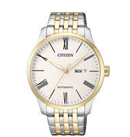 CITIZEN 西铁城  NH8354-58AB 机械男表 40mm 白色 间金色 不锈钢间金