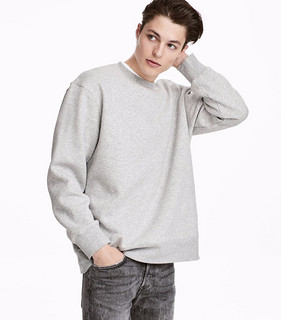 H&M HM0569976 男士卫衣 (浅灰色、XL)